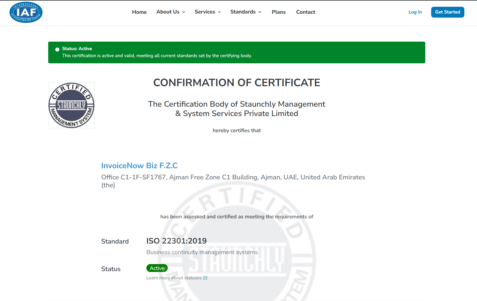 ISO 22301:2019